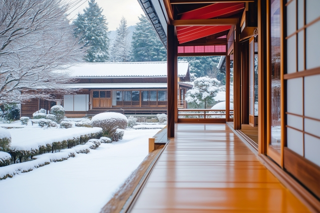雪と古民家